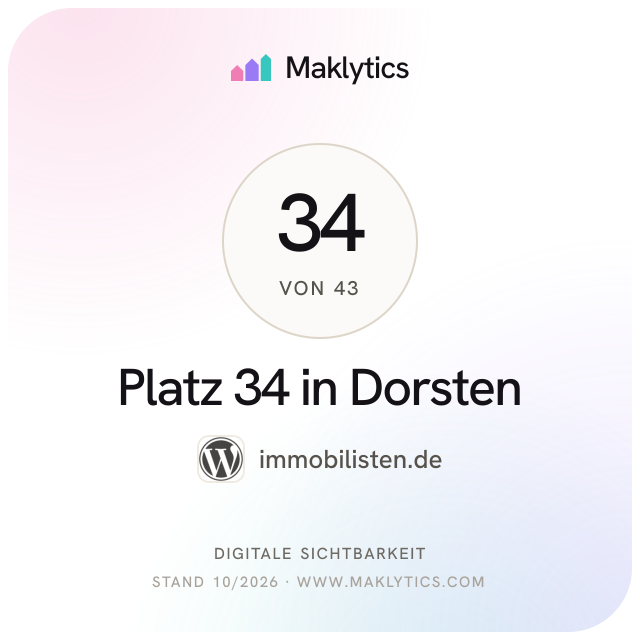 Platz 34 von 43 Immobilienmaklern in Dorsten · immobilisten.de